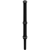 Aluminium ornamental bollard | series 490 | stationary, for casting in concretewith ground anchor, total length approx. 1300 mm | without eyelet